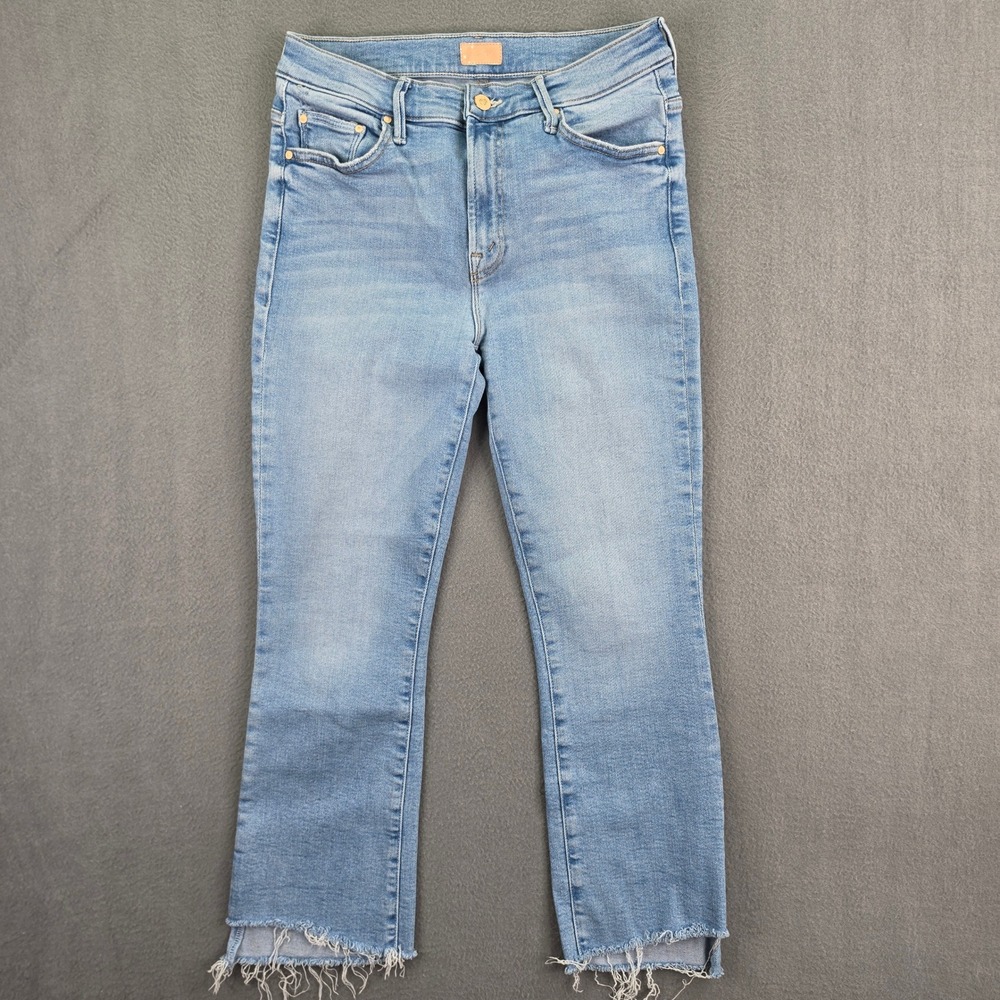 Mother The Insider Crop Step Fray Jeans Blue Size 29 Limited Edition Denim